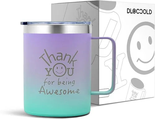 Miniatura 29 de DLOCCOLD Regalos de agradecimiento para mujeres, taza de café con texto en inglés "Thank You for Being Awome", agradecimiento a los empleados