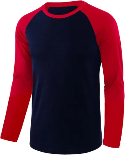 Miniatura 3 de Camisetas de béisbol deportivas básicas de algodón suave de manga larga raglán 3/4 para hombre