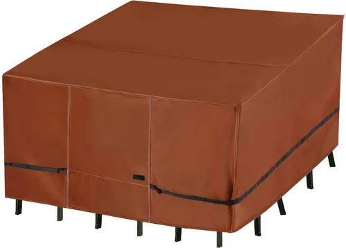 Miniatura 9 de NettyPro Funda rectangular para mesa de patio, 105 x 75 pulgadas, impermeable, para mesa de comedor y silla, rectangular, color negro