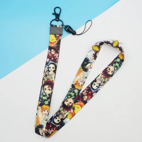 Miniatura 2 de Demon Anime Tanjiro & Nezuko - Cartera con cordón y llavero, tarjetero para tarjetas de identificación, bolsa con cordón, funda para el cuello