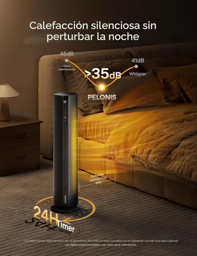 Miniatura 9 de PELONIS Calentador de espacio para habitación grande, calentadores eléctricos inteligentes de 30 pulgadas con termostato, aplicación y control