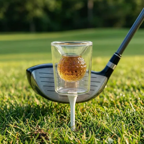 Miniatura 8 de Juego de Vasos de Chupito con Diseño de Pelota de Golf - Borosilicato de Doble Pared de 2 oz, Diseño de Pelota de Golf Hecho a Mano - Vasos