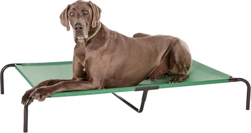 Miniatura 11 de Amazon Basics Cama elevada transpirable y refrescante para perros con marco de metal para perros grandes, 51 x 31 x 8 pulgadas, color gris