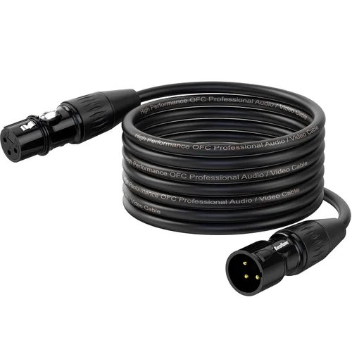 Miniatura 11 de Cables XLR de 3 pies, 4 unidades, cables de micrófono macho a hembra, 3 pines, conectores codificados por color chapado en oro para micrófonos