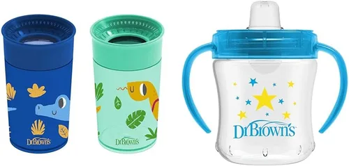 Miniatura 10 de Dr. Brown's Milestones Cheers - Taza de transición sin boquilla de 360 tazas, apta para viajes y sin fugas, taza de popote para bebé, taza