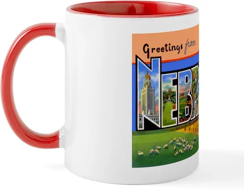 Miniatura 78 de CafePress I Love Nebraska Taza de café de cerámica de 11 oz (11.0 fl oz)
