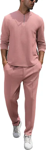 Miniatura 109 de FZNHQL Conjunto deportivo de moda para hombre, 2 piezas, casual, atlético, para correr, manga corta/larga, conjunto para hombre