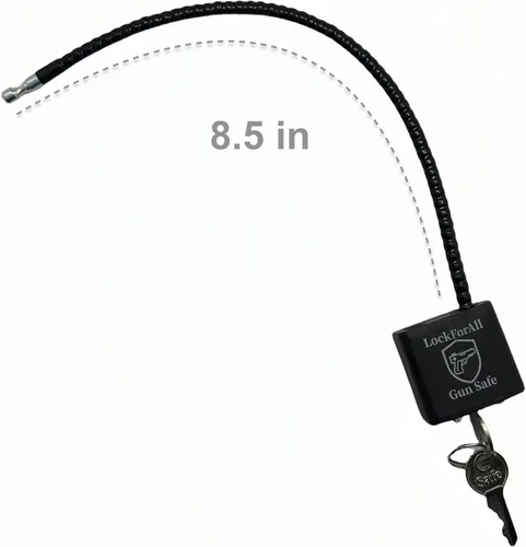Miniatura 3 de Cerraduras para pistola de cable de 8.5 pulgadas con llaves, deportes de caza, con llave igual, cerradura segura aprobada por el DOJ para pistolas