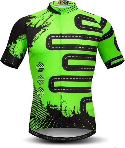 Miniatura 136 de Weimostar Hombre Ciclismo Jersey Manga Corta Bicicleta Ropa Multicolor Diamante