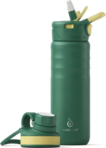 Miniatura 26 de IDEUS Botella de agua aislada de 12 onzas, botella de agua aislada de acero inoxidable para la escuela, botellas aisladas con pajitas a prueba