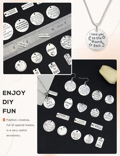 Miniatura 4 de JIALEEY Dijes motivacionales, al por mayor, lotes a granel, colgantes de mensaje inspirador para manualidades, accesorios para hacer joyas