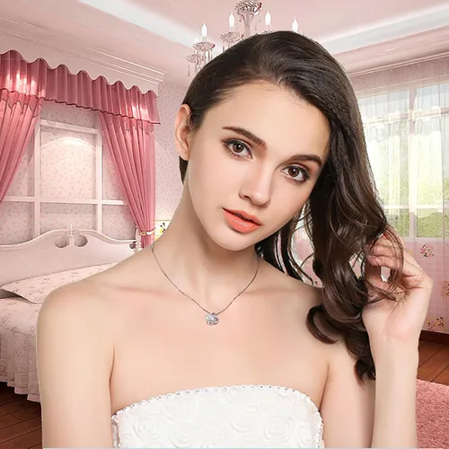 Miniatura 5 de MGOOL Collar con colgante de plata de ley 925 para hija, regalo de cumpleaños, Navidad, graduación, tarjeta de mensaje y caja de regalo LED