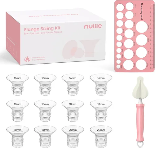 Miniatura 18 de Nuliie Kit de tamaño de brida 3 en 1 de 13/15/17/19/0.827 in para brida/escudo de extractor de leche doble eléctrico de 0.945 in, 10 piezas