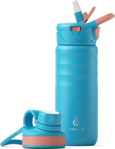 Miniatura 28 de IDEUS Botella de agua aislada de 12 onzas, botella de agua aislada de acero inoxidable para la escuela, botellas aisladas con pajitas a prueba