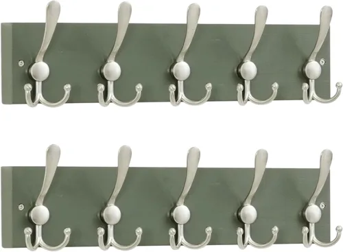 Miniatura 12 de SKOLOO Perchero de pared montado en la pared de estilo rústico: Perchero de pared de pino de madera auténtica de 40,6 cm de orificio a orificio