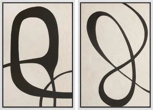 Miniatura 31 de SIGNFORD Lienzo enmarcado para pared, juego de arte con hojas de palmera de selva, polígonos geométricos, formas abstractas, ilustración, arte