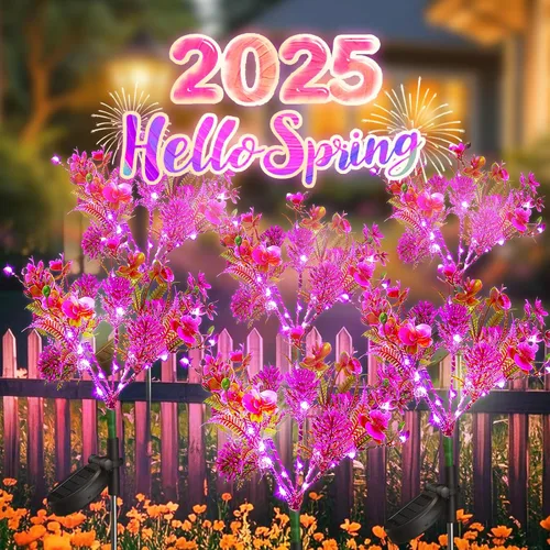 Miniatura 9 de Neporal Luces solares de jardín al aire libre impermeables IP65, 2 unidades Phalaenopsis flores solares luces solares de jardín impermeables
