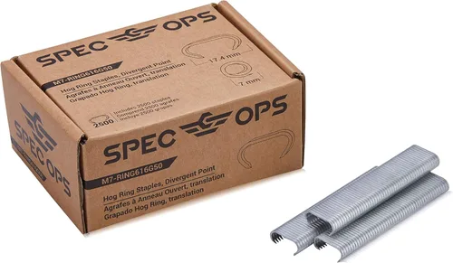 Spec Ops Anillos de cerdo de herramientas para valla de alambre, construcción, red de malla y tapicería, calibre 16 galvanizado, 2,500 sujetadores,