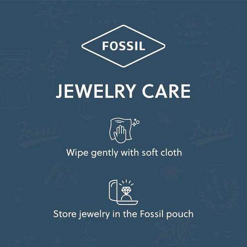 Miniatura 6 de Fossil - Collar de cadena con dije de acero inoxidable grabado y enchapado para mujer