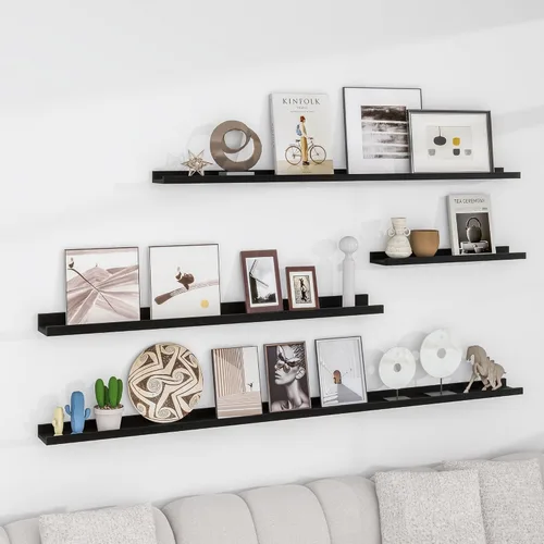 Miniatura 2 de FLYJOE Estante de repisa de fotos para pared, 24 pulgadas de madera de fresno maciza, estantes para libros de guardería, estantes flotantes