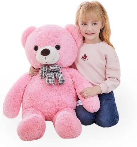 Miniatura 17 de IKASA Oso de Peluche Gigante Animal de Peluche Juguete de Felpa, 47 pulgadas Grande Lindo Jumbo Juguetes Suaves, Enorme Gran Esponjoso Gordo Negro