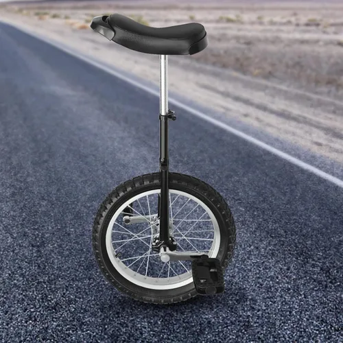 Miniatura 9 de Monociclo de rueda, bicicleta de una rueda con borde y pedales, monociclos de acero modernos para edades unisex de 10 a 60 años, entrenamiento