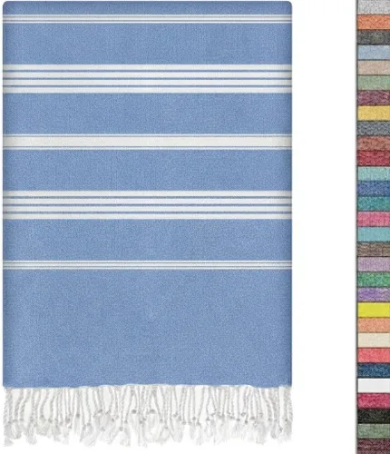 Miniatura 22 de EPHESUS TOWELS Toalla de playa turca de gran tamaño de 38 x 70 pulgadas, diseño sultán, toalla turca para playa, baño, piscina, gimnasio, yoga