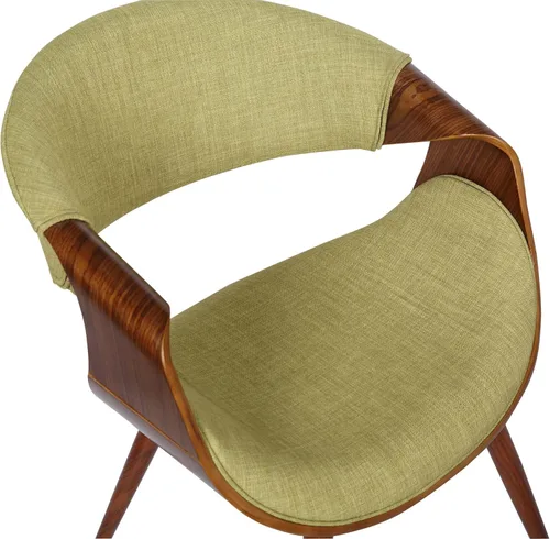 Miniatura 8 de Armen Living Silla de comedor de mediados de siglo estilo mariposa con acabado en nogal y tela verde Tela verde/nogal