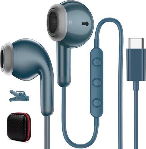 Miniatura 10 de Auriculares USB C con cable para iPhone 17 16 Pro Max 15 para Samsung S26 Ultra S25 S24 FE S23, auriculares tipo C, auriculares estéreo con cable