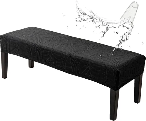 Miniatura 9 de Genina Fundas impermeables para banco de comedor, protector de asiento de banco de jacquard elástico, funda de banco rectangular para dormitorios