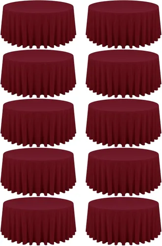 Miniatura 117 de Paquete de 10 manteles de poliéster de 60 x 102 pulgadas, manteles de poliéster beige para mesas rectangulares de 6 pies, resistentes a las manchas