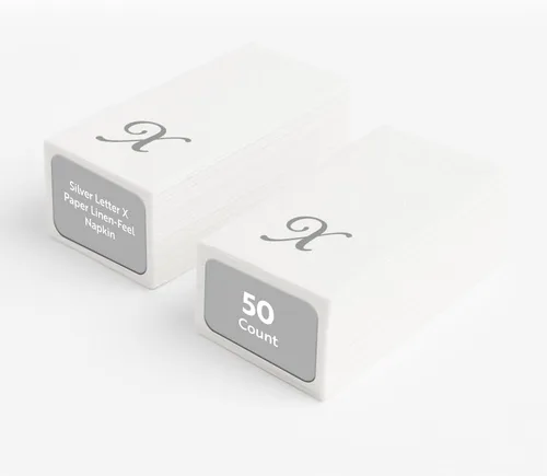Miniatura 89 de Luxenap Toallas de invitado de tacto de lino de 15.8 X 7.9 pulgadas, 50 toallas de mano rayadas desechables - Letra dorada "S", fuente cursiva