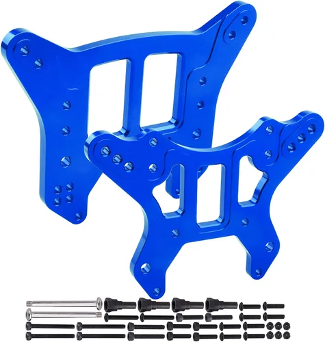 Torre de amortiguador de aluminio delantera y trasera para Arrma 1/8 Kraton/Notorious 6S BLX Piezas de repuesto, reemplaza AR330220 y ARA320581 Azul