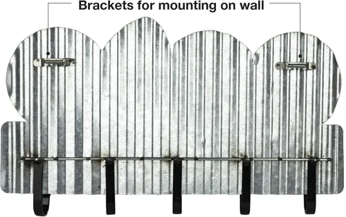 Miniatura 4 de EXCELLO GLOBAL PRODUCTS Perchero deportivo de metal con 5 ganchos: diseño decorativo de pared para toallas, bolsos, sombreros, llaves, abrigos