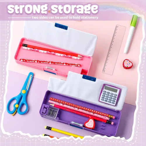 Miniatura 5 de Henoyso Caja de lápices multifuncional para niñas, estuche de alpaca con calculadora y sacapuntas, estuche lindo y genial, suministros escolares