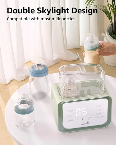 Miniatura 7 de Calentador de biberones para bebé, Grownsy calentador de leche rápido 8 en 1 con temporizador para leche materna o fórmula, se ajusta a 2 biberones