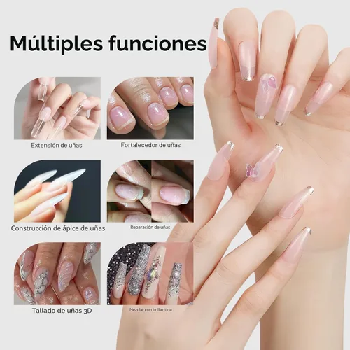 Miniatura 3 de Makartt Kit de construcción de gel transparente: geles duros de extensión autonivelantes y de larga duración para fortalecedor, kit de gel de Kit