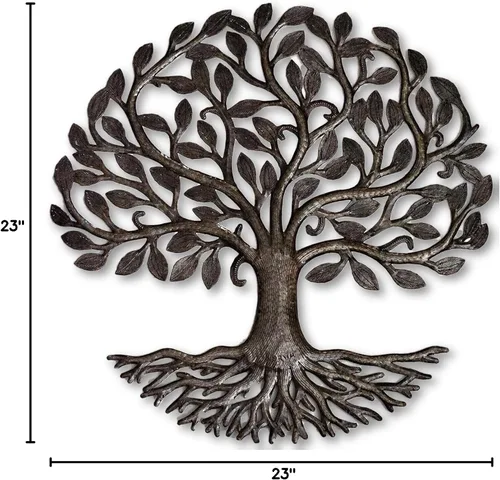 Miniatura 8 de it's cactus - metal art haiti Decoración del hogar Árbol de la vida con raíces, placas para colgar en la pared para interiores y exteriores