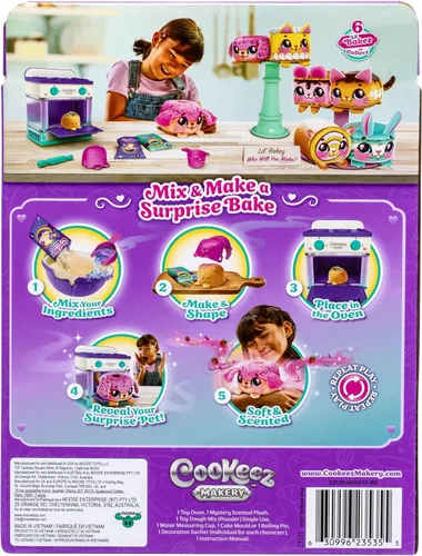 Miniatura 7 de Cookeez Makery Horno Lil' Bakez, Mezcla la Masa y Haz una Mascota Sorpresa Perfumada en Forma de un Juguete de Peluche Deliciosamente Perfumado