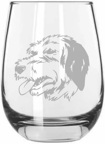 Miniatura 195 de Sakhalin Husky Dog - Copa de vino grabada personalizada de 15.25 onzas sin tallo