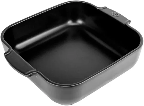 Panadería cuadrada de cerámica, negro satinado, 11.0 in - 11 pulgadas