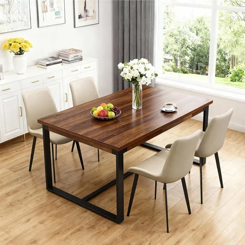 Miniatura 9 de Juego de 2 sillas de comedor modernas, sillas de comedor de cuero PU, sillas de cocina tapizadas con respaldo ergonómico y patas de metal