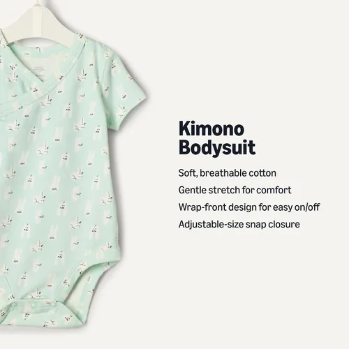 Miniatura 2 de Tienda Essentials x Sofia Grainge Unisex Babies' Side Snap Short Sleeve Bodysuit, Pack of 3