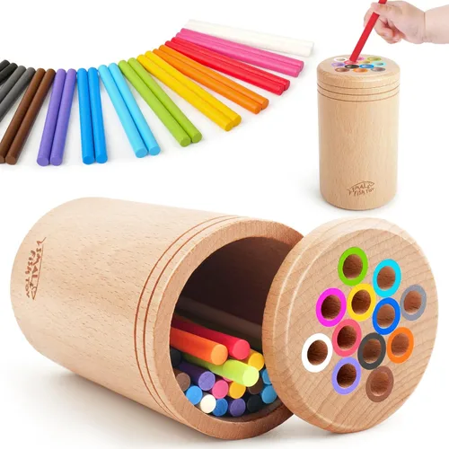 Miniatura 8 de Juguetes Montessori para niños de 1 a 3 años: Juguetes de aprendizaje de madera para clasificar colores para niños pequeños de 1, 2 y 3 años