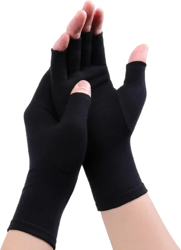 Guantes de artritis – Compresión sin dedos para aliviar el dolor de las articulaciones, guantes de mano cálidos para túnel carpiano para mujeres y