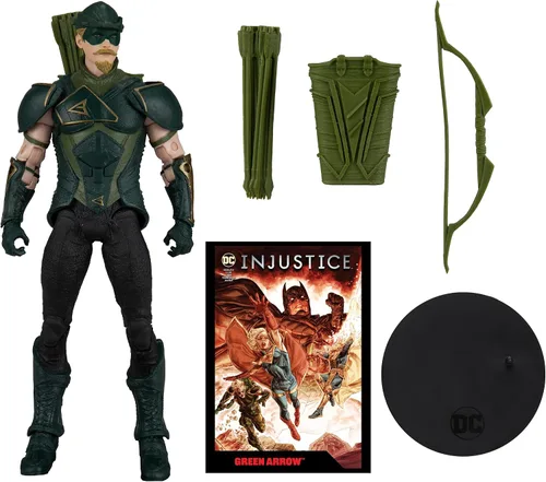 Miniatura 8 de McFarlane Toys - Figura DC Direct Gaming de 7 pulgadas con cómic - Injustice 2 WV1 - Green Arrow Flecha verde