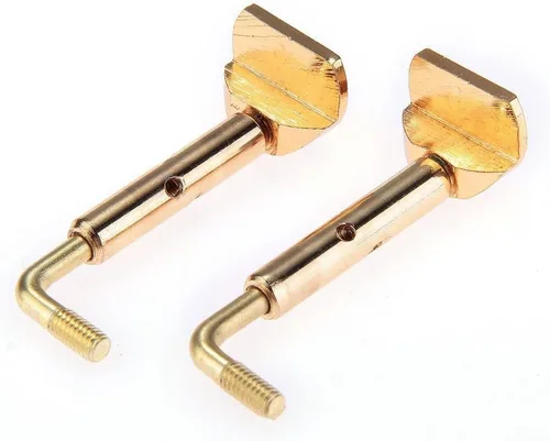 Miniatura 2 de Par de 4/4, tamaño 3/4 para violín chinrest mentón abrazadera tornillo oro desmontable