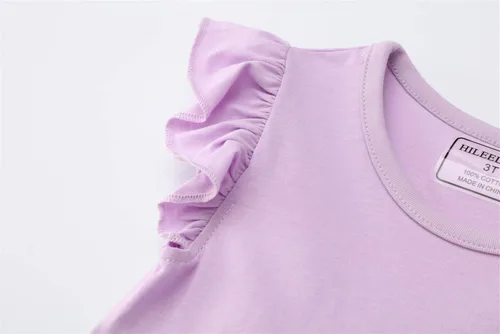 Miniatura 5 de HILEELANG Vestidos de manga corta para niñas pequeñas