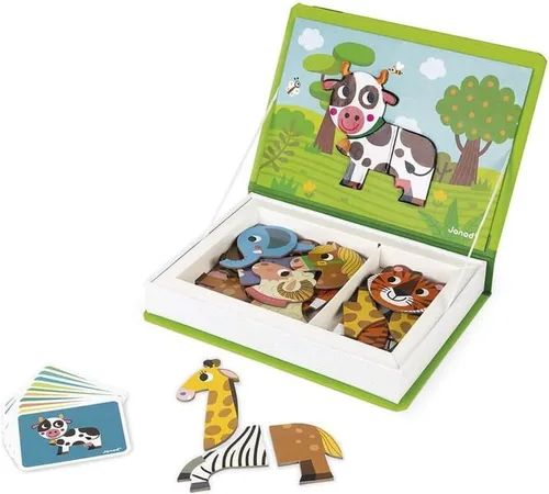 Miniatura 2 de Janod MagnetiBook - Juego magnético de 41 piezas para mezclar y combinar animales, juego creativo, mejora las habilidades motoras, desarrolla