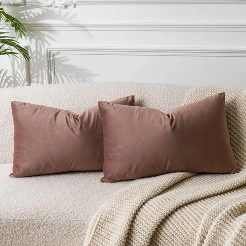 Miniatura 115 de Juspurbet - Juego de 2 fundas decorativas de terciopelo para cojines, fundas suaves para sofá, cama o sillón con cremallera oculta, para sala